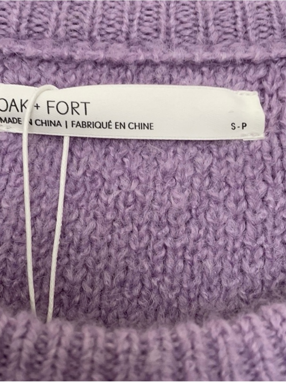 OAK + FORT Pastel Lavender Crewneck oversized Sweater - Picture 3 of 5
